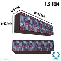 Trendy Printed Air Conditioner Cover - 1.5 Ton, Maroon, Printed
